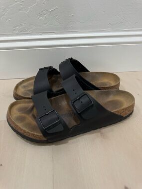 Birkenstock Mens Arizona Sandal 44 US 11-11.5 Black Slip On Buckle Regular Width
